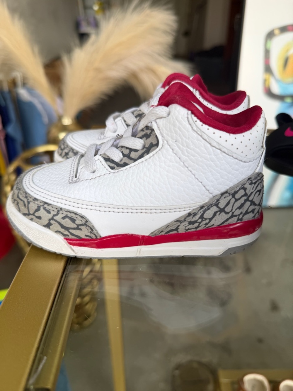 7C Boys Nike Air Jordan Retro 3 White Red